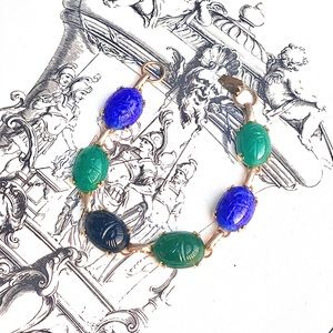 egyptian scarab gold GF bracelet multi-color
